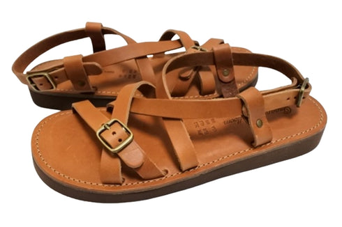 【Organic handloom GAYA ブラウン】クロスストラップサンダル